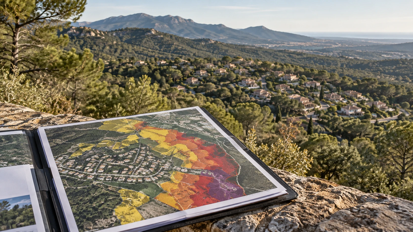 Territorio forestal con cartografía de riesgo de incendios